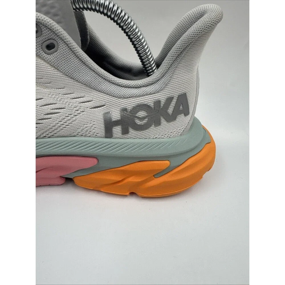 Hoka One One Women’s Clifton Edge Running Shoes Us10 Gray Pink Orange 1110511